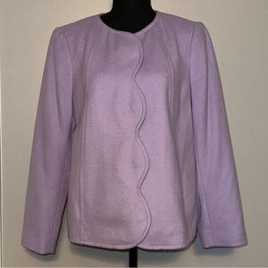 Talbots Lavender Lilac Scalloped Women's Italian Wool Blazer